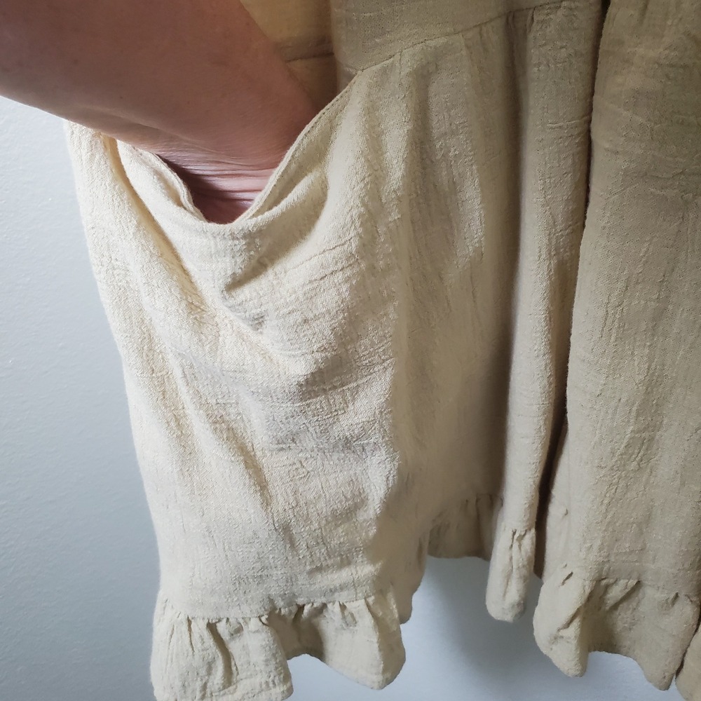 Free People Jacquelyn Tunic Beige Tan Tiered Babydoll Mini Dress Top Size Small - Picture 6 of 12